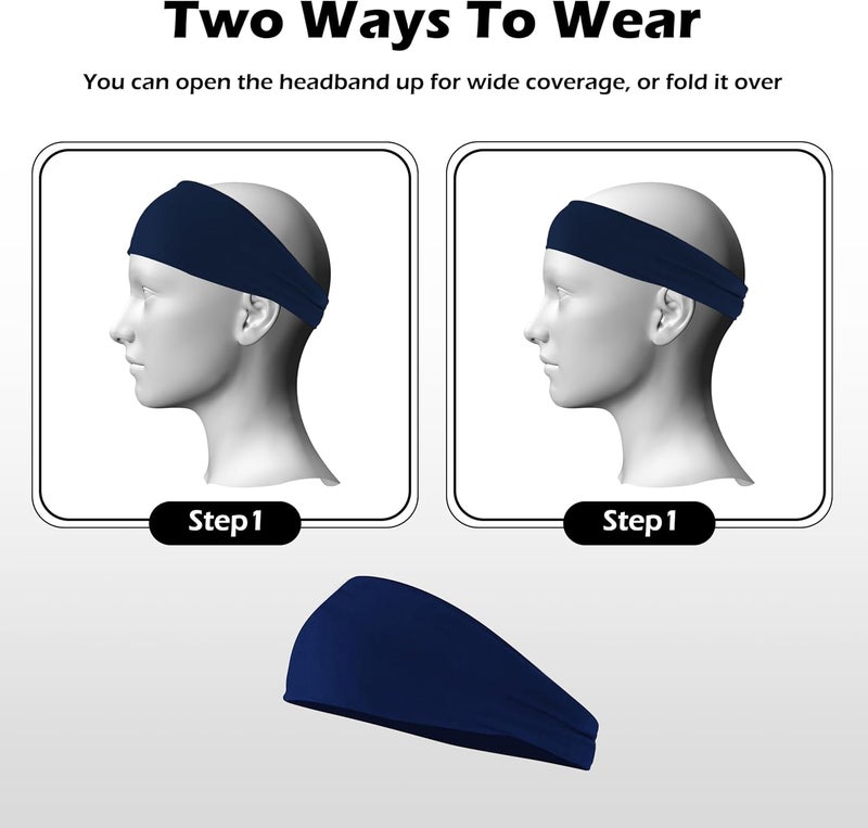 VANRUID Headbands for Women, 12PCS Wide Stretchy Sports Hair Bands, Elastic Soft Fashion Head Bands, Non-Slip Running Sweatbands for Fashion, Washing Face, Workouts, Yoga, Daily Use - Image 5